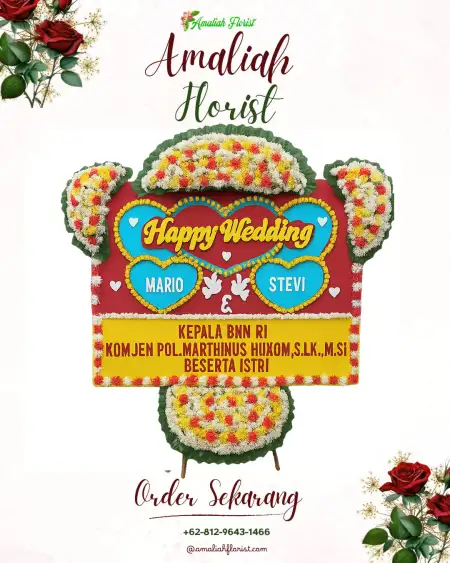 Papan Bunga Pernikahan Wunut